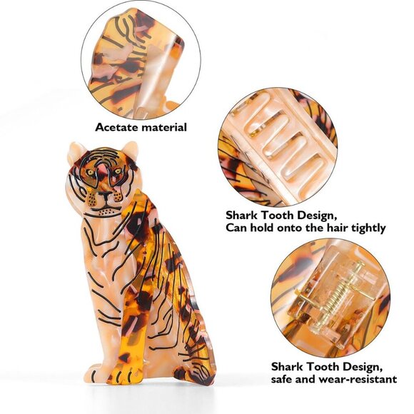 Hair Claw Clip Acetate Tortoise Shell Animal Accessory for Women Girls main image 2
